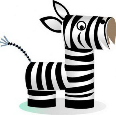 Zebra van WC-rolletjes