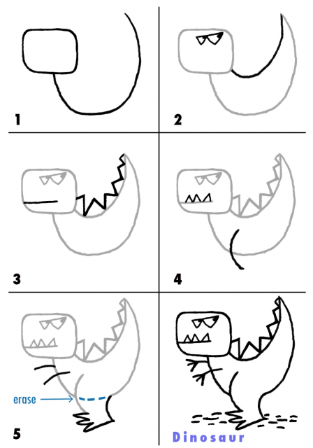 Dieren tekenen_dinosaurus