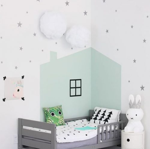 Muur met huis