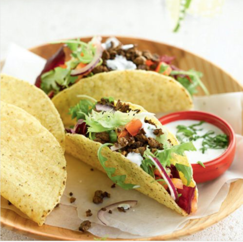 Taco's met gehakt en groentjes